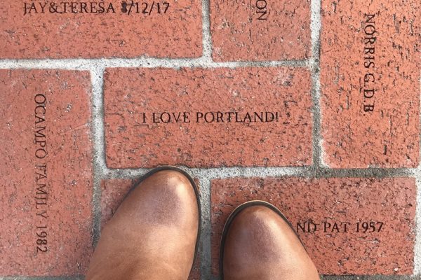 Explore the bricks at Pioneer Courthouse Square